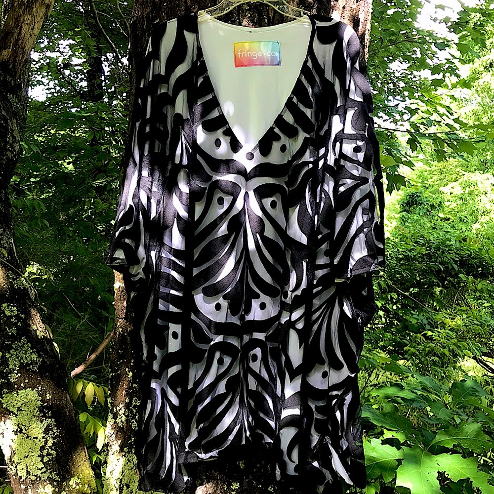 Black and White Caftan Dress